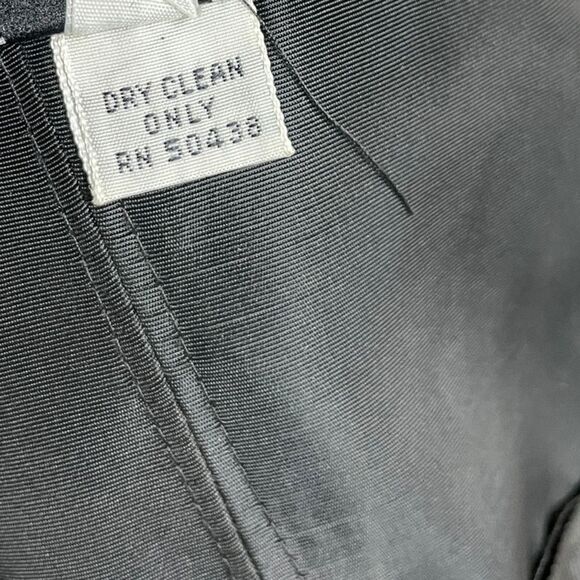 Vintage Black strapless dress, sz 12. Gold accents sweetheart retro prom formal - Picture 14 of 16